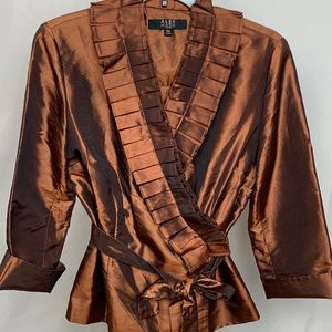 Alex Marie Bronze Color Wrap Blouse
